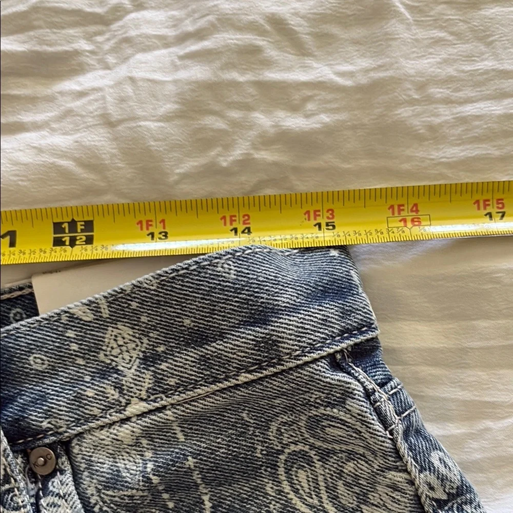 KanCan Print Frayed Denim Shorts - Picture 7 of 11